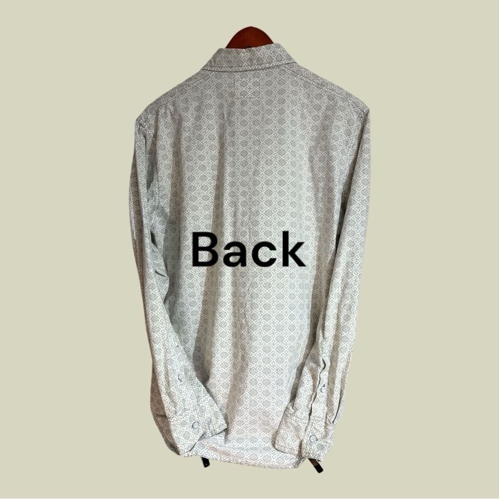 Western-inspired Long Sleeve Button Down Shirt with Cuffs 100% Cotton Size M - Picture 3 of 9